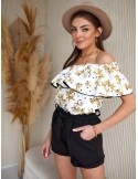 Bluza spaniola dama cu volane, crem 1232 - Magazin online - Boutique